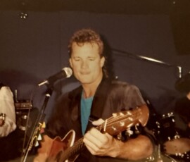 Gregg played some guitar before joining the band but learned to play bass as his main instrument. Here, obviously an early gig, he and Danny have swapped instruments for a song or two.